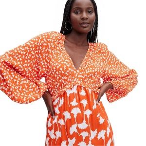 DVF x Target- Gingko Cherry Tomato Maxi Dress